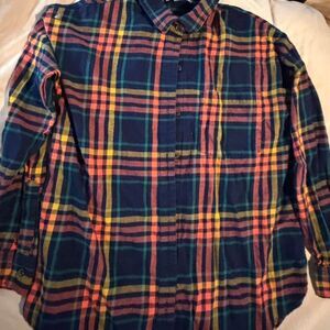 Rainbow plaid old navy boyfriend button down plaid size M
